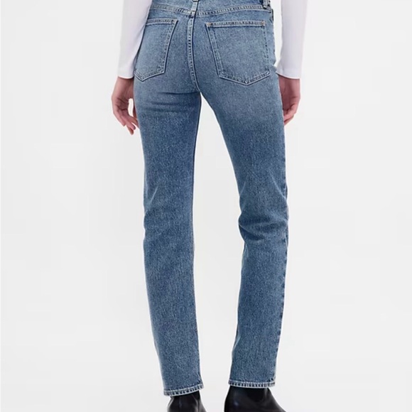 GAP Women's Straight Leg Blue Jeans - Picture 4 of 7